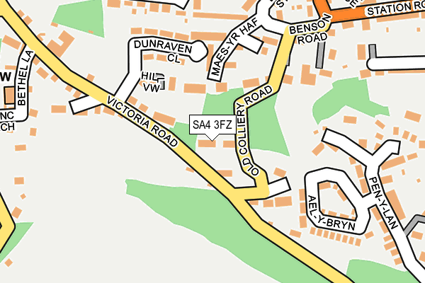 SA4 3FZ map - OS OpenMap – Local (Ordnance Survey)