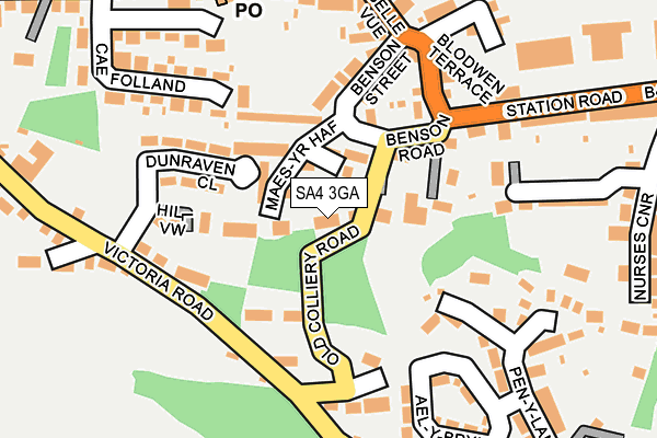 SA4 3GA map - OS OpenMap – Local (Ordnance Survey)