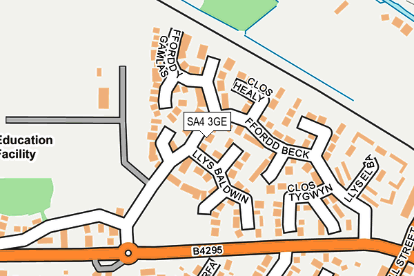 SA4 3GE map - OS OpenMap – Local (Ordnance Survey)