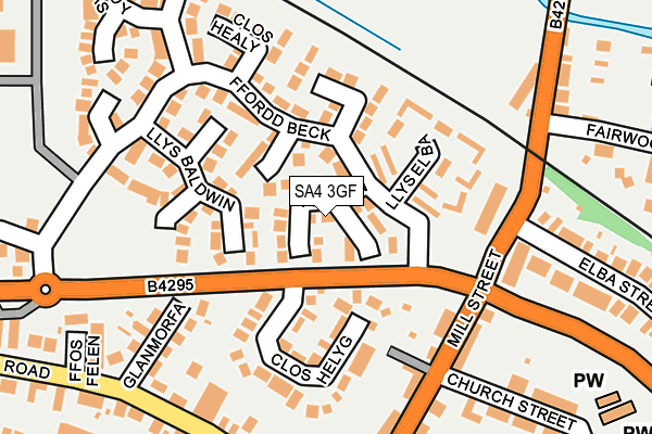SA4 3GF map - OS OpenMap – Local (Ordnance Survey)