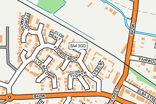 SA4 3GG map - OS OpenMap – Local (Ordnance Survey)
