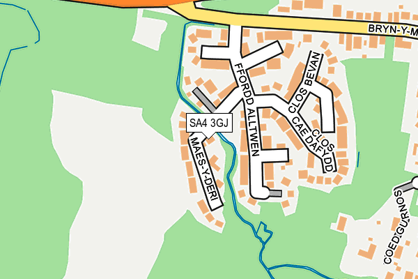 SA4 3GJ map - OS OpenMap – Local (Ordnance Survey)