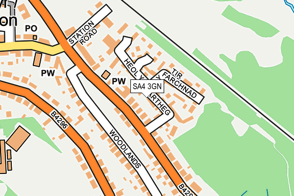 SA4 3GN map - OS OpenMap – Local (Ordnance Survey)