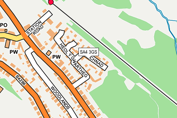 SA4 3GS map - OS OpenMap – Local (Ordnance Survey)