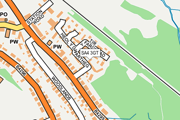 SA4 3GT map - OS OpenMap – Local (Ordnance Survey)