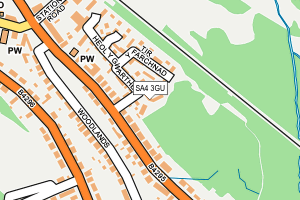 SA4 3GU map - OS OpenMap – Local (Ordnance Survey)