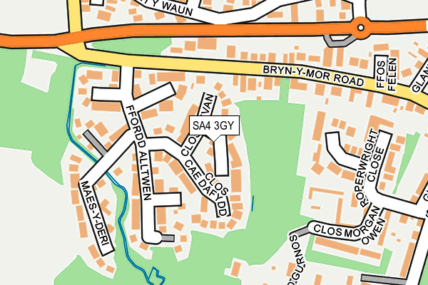 SA4 3GY map - OS OpenMap – Local (Ordnance Survey)