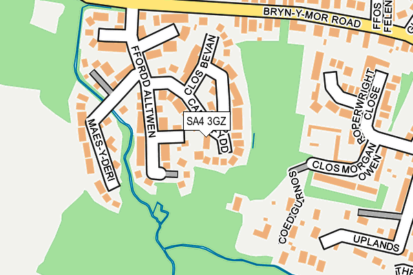SA4 3GZ map - OS OpenMap – Local (Ordnance Survey)