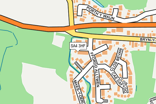 SA4 3HF map - OS OpenMap – Local (Ordnance Survey)