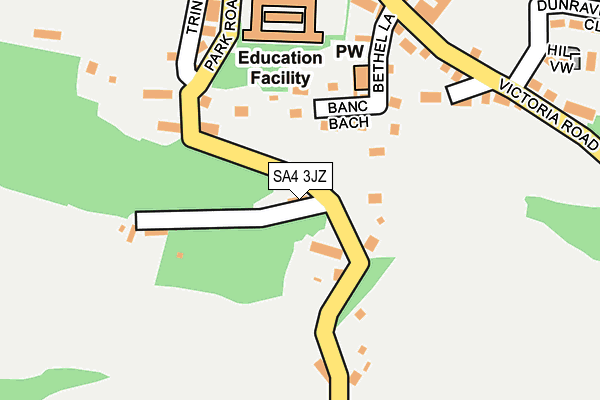 SA4 3JZ map - OS OpenMap – Local (Ordnance Survey)