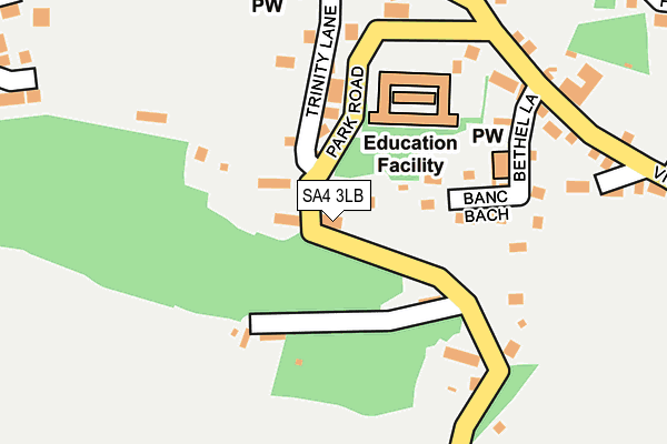 SA4 3LB map - OS OpenMap – Local (Ordnance Survey)