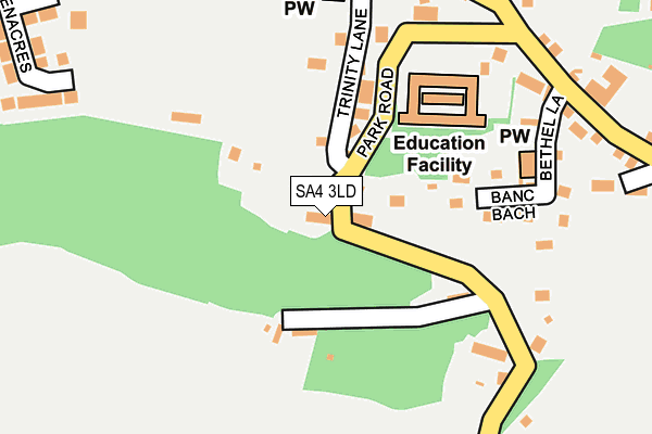 SA4 3LD map - OS OpenMap – Local (Ordnance Survey)