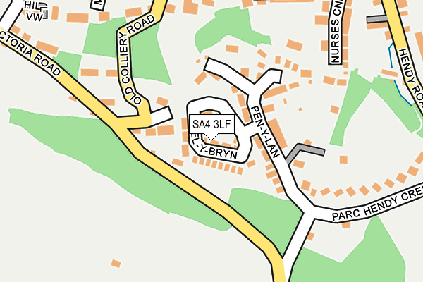 SA4 3LF map - OS OpenMap – Local (Ordnance Survey)