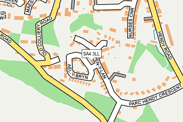 SA4 3LL map - OS OpenMap – Local (Ordnance Survey)