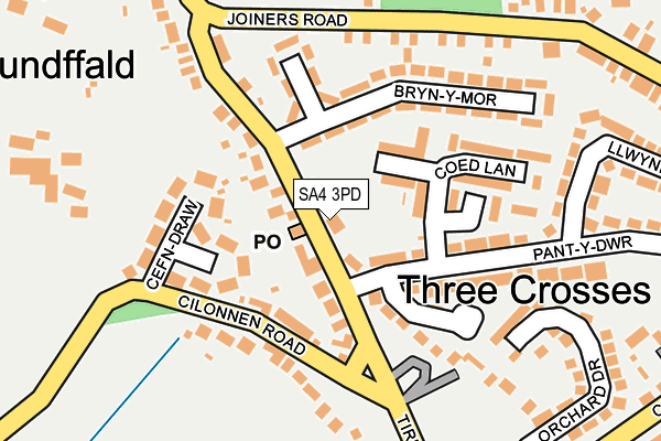 SA4 3PD map - OS OpenMap – Local (Ordnance Survey)