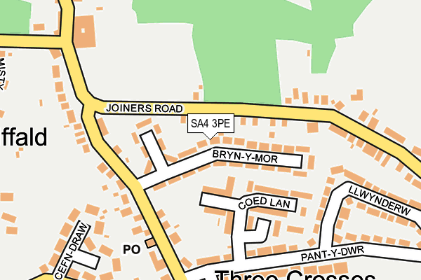 SA4 3PE map - OS OpenMap – Local (Ordnance Survey)
