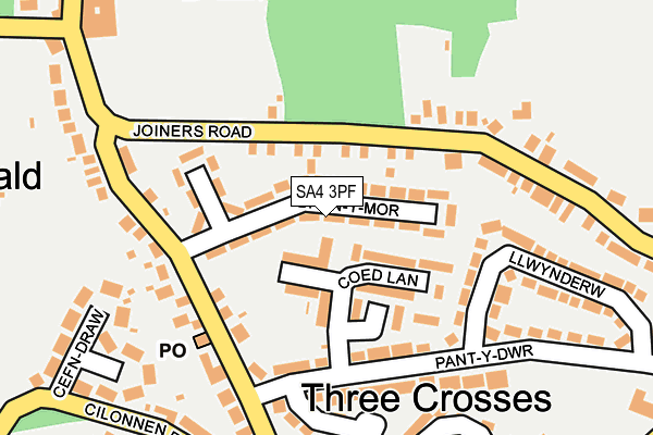 SA4 3PF map - OS OpenMap – Local (Ordnance Survey)