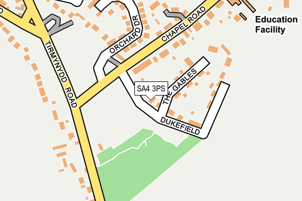 SA4 3PS map - OS OpenMap – Local (Ordnance Survey)