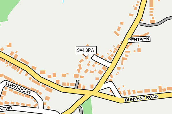 SA4 3PW map - OS OpenMap – Local (Ordnance Survey)