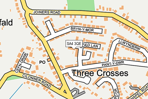 SA4 3QE map - OS OpenMap – Local (Ordnance Survey)