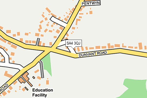 SA4 3QJ map - OS OpenMap – Local (Ordnance Survey)