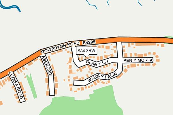 SA4 3RW map - OS OpenMap – Local (Ordnance Survey)