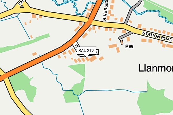 SA4 3TZ map - OS OpenMap – Local (Ordnance Survey)