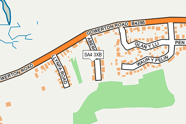 SA4 3XB map - OS OpenMap – Local (Ordnance Survey)