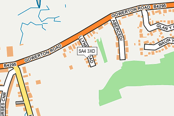 SA4 3XD map - OS OpenMap – Local (Ordnance Survey)