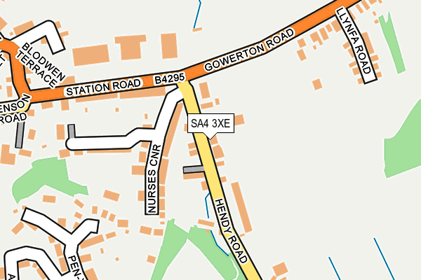 SA4 3XE map - OS OpenMap – Local (Ordnance Survey)