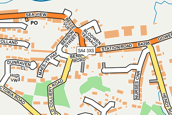 SA4 3XS map - OS OpenMap – Local (Ordnance Survey)