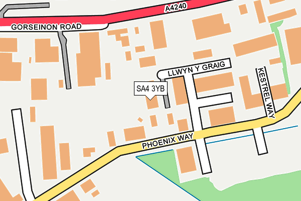 SA4 3YB map - OS OpenMap – Local (Ordnance Survey)