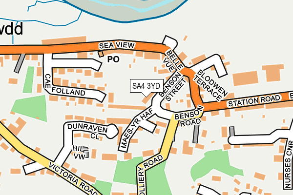 SA4 3YD map - OS OpenMap – Local (Ordnance Survey)