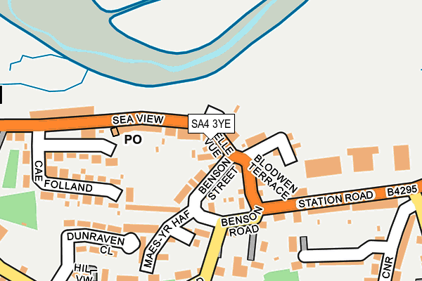 SA4 3YE map - OS OpenMap – Local (Ordnance Survey)