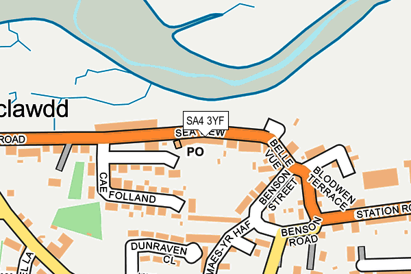 SA4 3YF map - OS OpenMap – Local (Ordnance Survey)