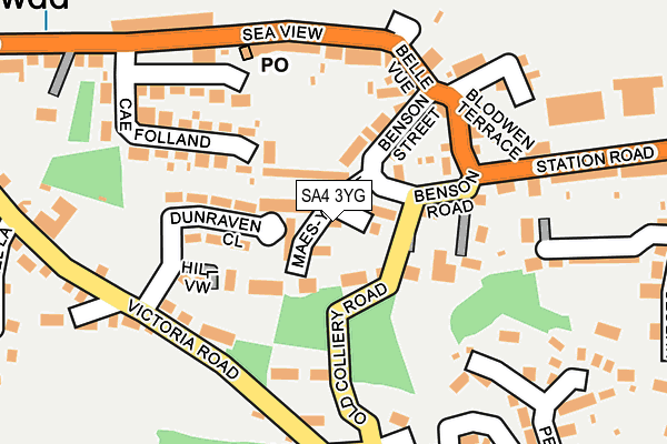 SA4 3YG map - OS OpenMap – Local (Ordnance Survey)