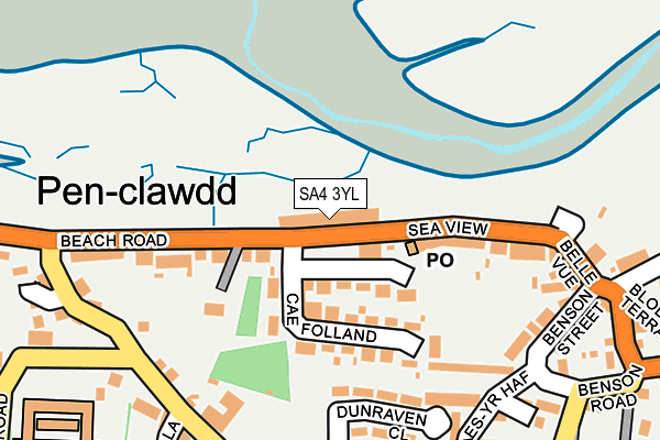 SA4 3YL map - OS OpenMap – Local (Ordnance Survey)