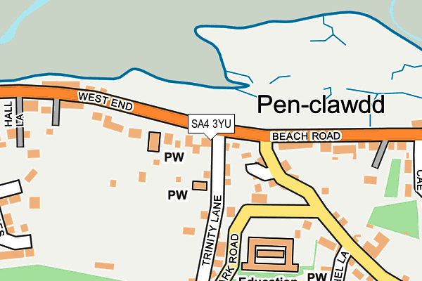 SA4 3YU map - OS OpenMap – Local (Ordnance Survey)