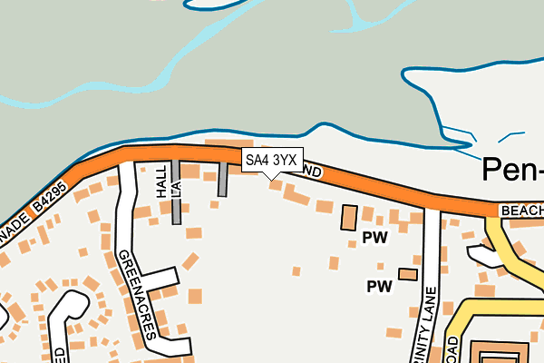 SA4 3YX map - OS OpenMap – Local (Ordnance Survey)