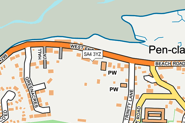SA4 3YZ map - OS OpenMap – Local (Ordnance Survey)