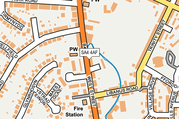 SA4 4AF map - OS OpenMap – Local (Ordnance Survey)