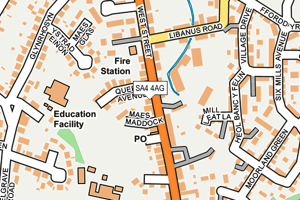 SA4 4AG map - OS OpenMap – Local (Ordnance Survey)