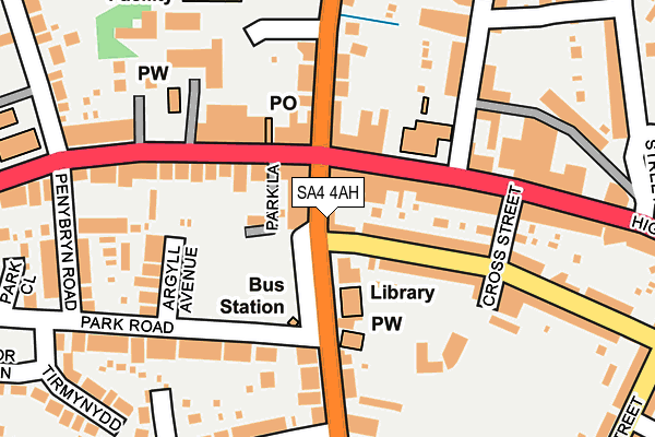 SA4 4AH map - OS OpenMap – Local (Ordnance Survey)