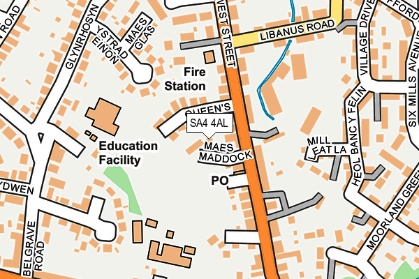 SA4 4AL map - OS OpenMap – Local (Ordnance Survey)