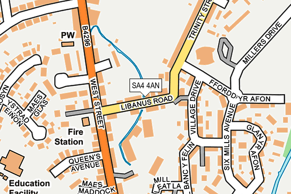 SA4 4AN map - OS OpenMap – Local (Ordnance Survey)