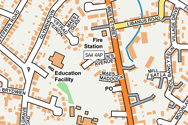 SA4 4AP map - OS OpenMap – Local (Ordnance Survey)