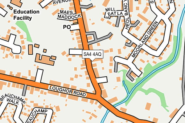 SA4 4AQ map - OS OpenMap – Local (Ordnance Survey)