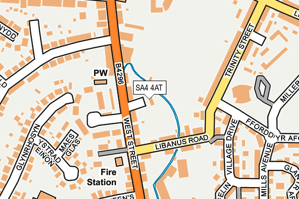 SA4 4AT map - OS OpenMap – Local (Ordnance Survey)