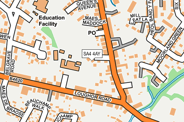 SA4 4AY map - OS OpenMap – Local (Ordnance Survey)