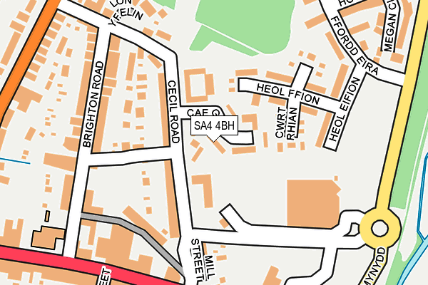 SA4 4BH map - OS OpenMap – Local (Ordnance Survey)